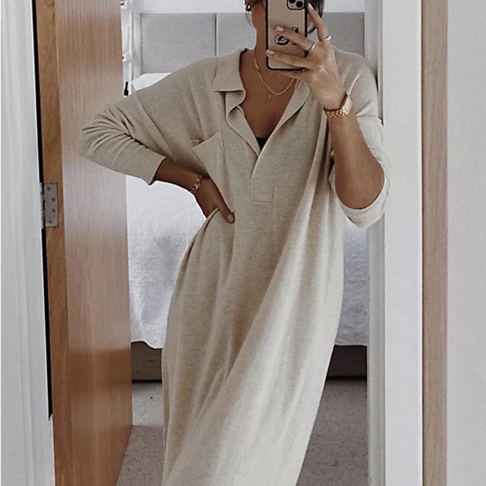 We the Free, Free People Luxe Polo Sweater Dana Midi Dress
